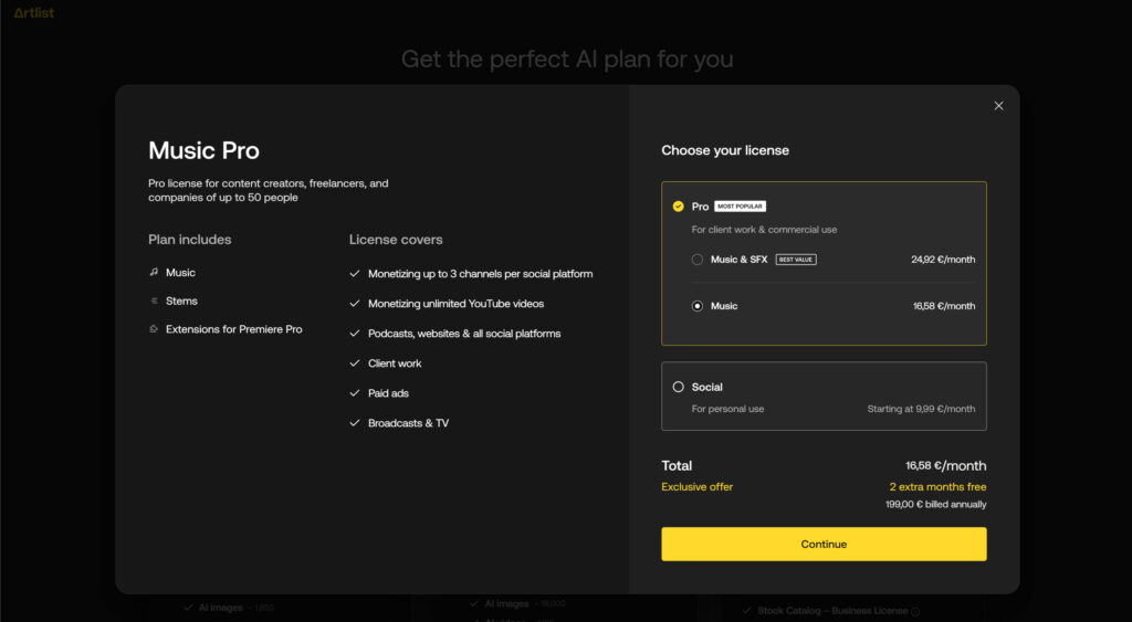 Artlist Pricing: Promo 2 Months Free